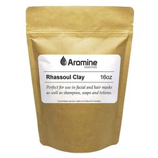 Aromine Rhassoul 클레이 파우더 473.2ml(16온스) 모로코 가소울 마스크 영양 유니 스킨 트리트먼트 마스크, 1개