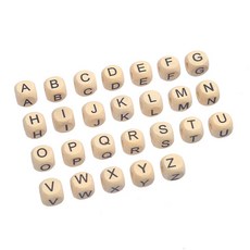 천연 혼합 문자 나무 알파벳 비즈 스페이서 DIY 팔찌 쥬얼리 제작 수제 액세서리 50 개 100, random letters, 10mm 100pcs