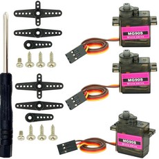 WWZMDiB 3개 MG90S 마이크로 서보 모터 14g 풀 메탈 기어 아두이노 라즈베리 파이 RC DIY와 호환 가능, 3 Pcs, 3 Pcs, 3