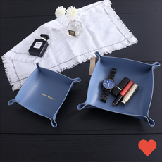 장식소품 가죽 트레이 2p 액세서리, 블루