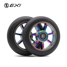 스턴트스쿠터 110m 베어링 바퀴 교체 휠 타이어 버클, 110mm컬러풀이너버클+블랙PU세븐, 1개