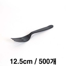 샐러드 포크 12.5cm(검정) T형 벌크포장 포크 일회용포크 칼라포크 플라스틱포크 일회용품 수저, 1개, 500개