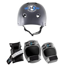 아동용 4-in-1 보호 장비 세트 헬멧 포함 - 스몰/미디엄 사이즈 스케이트보드 자전거 타기 롤러블레이드 및 야외 스포츠에 적합 - 필수 안전 장비, 아동용 4-in-1 보호 장비 세트 헬멧 포함 - 스몰