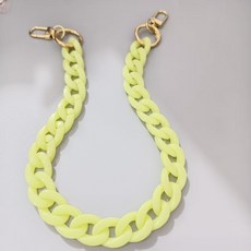45cm 아크릴 체인 가방 끈 스트랩 장식 부자재 체인줄, 1개, 레몬
