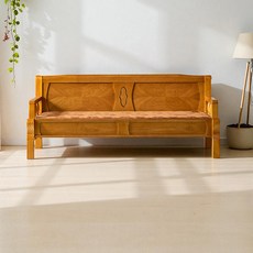 [착불]퍼보 빗살 국산 확장형 황토흙침대 원목 소파 카우치, 브라운