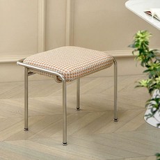 스툴 등받이 없는 의자 드레스룸 현관, 중형 [오렌지 화이트 블루 패턴]