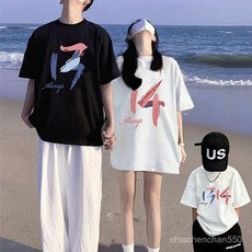 6/18大促 1314親子裝一家三四口母子裝短袖2025新款母女t恤情侶裝夏天中童T HAB6