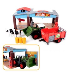 농장놀이 팜스테이션 트랙터 트레일러 피규어 세트