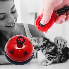 칼리펫 반려동물 행동 교정 트레이닝 세트 고급형/클리커프로+럭셔리 콜벨(분해-세척가능)/간식벨/훈련벨/강아지벨/고양이벨, 체리벨 세트, 1개