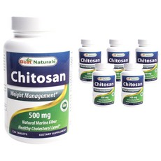 Best Naturals 幾丁聚醣美體錠 500mg 無糖 無麩質, 120顆, 6罐