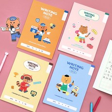 인디고어린이 초등 저학년 1-2 무제 10칸 노트 4종 세트, 옐로우, 핑크, 오렌지, 블루, 1세트