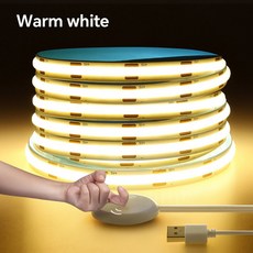 USB 5V LED 화장대 조명 스트립 드레싱 테이블 백라이트 이중 터치 활성화 ON/OFF 진동 센서 스위치 (발광 색상-Warm White 길이-2M), USB White, 2M, USB White+2M