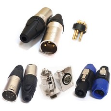 - 마이크 xlr 캐논 3핀 4핀 5핀 앰프 마이크케이블 제작 전원 연결 잭 젠더 커넥터, MF0104 3p 골드(숫), 1개