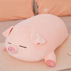 趴趴豬玩偶 可愛LULU豬豬公仔 毛絨玩具 床上睡覺抱枕 超軟抱枕 送男女生日禮物 送閨蜜節日交換禮, 眯眼趴趴猪,約40cm【親膚質感超軟】