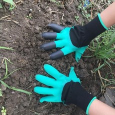 【臺灣出貨】D園藝手套防刺 防水 種花拔草勞保園林種植耐磨防滑耐髒多功能手套, 1個, 園藝手套單爪*1雙（右手帶爪）