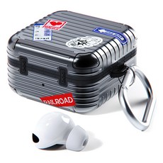 miak 行李箱造型耳機保護殼, 黑色, 1個, Galaxy Buds Live/Pro/Pro 2/FE