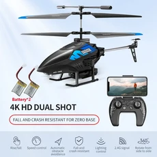 RC헬기 비행기 전투기 드론 무선 조정 카 자동차 오프로드 드리프트 포크레인 4K HD 듀얼 카메라 3D 롤 WIF, 01 CHINA, 01 Blue 4K Camera 2B