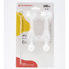 더블하트 이유실감 추 빨대&브러시 세트 240ml 2개입, 240ml (2개입), 1개
