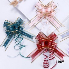 리본장식 데코, 1개, 실버, 9cm