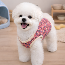 댕댕랩 강아지 김장조끼 할매조끼 겨울 수면 보온 털 조끼 설날 명절 옷 촌캉스룩, 1개, 레드