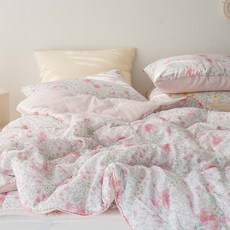 송화침장 모달이불 간절기 봄가을 플라워패턴 차렵이불