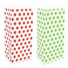 제이원잡화점 컬러 도트 각대 종이봉투 종이쇼핑백, 그린