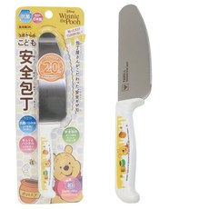 Skater 日本 兒童安全菜刀 兒童菜刀 安全菜刀 砧板 不鏽鋼 Kiity 角落生物 水果刀 塑膠菜刀 Yaxell, 1個, 不鏽鋼刀-小熊維尼 / 0931, 白色, 安全刀