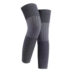 여성용 겨울용 토끼털 무릎 보호대 한 쌍 남성 노인용 추위 방지 관절염 달리기용, 01 XXL 사이즈, 03 Grey-A