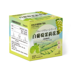 COLD BREW TEA 白葡萄茉莉花茶 冷泡茶包 水果風味茶 獨立袋泡茶 冷熱雙泡茶 茉莉花草茶 日常下午茶 居家冷泡茶 取代手搖飲 戶外便攜茶 聚餐配餐茶 果香調味茶, 8g, 1個, 10個裝
