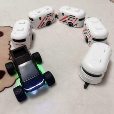 원격 제어 멀티 트레일러 RV 다중 섹션 열차 가능 3단 변속 충전 장난감 자동차, 배터리 25분, 1개, 검정(흰색 5개)+액세서리