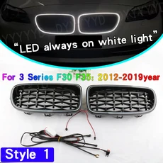 BMW 3 시리즈 2012-2019용 LED 자동차 전면 범퍼 레이싱 그릴 키드니, 02 LED always on Style1