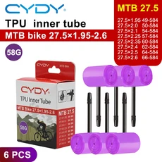 CYDY TPU MTB 자전거 내부 튜브 카메라 타이어 pneu 29er 27.5 인치, 08 27.5x1.95-2.6 6PCS