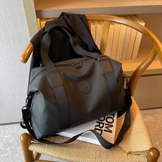 kp 短途出差旅行包 手提包 大容量行李收納袋 防水休閒運動健身背包, 1個, 黑色, 黑色