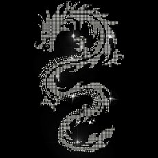 1개 유리 핫픽스 라인스톤 다리미 부착형 아플리케 의상 액세서리 (옷 가방 바지용 드래곤 무늬) 297x210mm, 혼합색