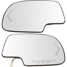 TRQ 2개 세트 운전석 및 조수석 거울 유리 열선 호환 2003-2006 캐딜락 에스컬레이드 ESV EXT 쉐보레 애벌란치 1500 2500 실버라도 GMC 시에라 3500, TRQ 2개 세트 운전석 및 조수석 거울 유리 열선 호