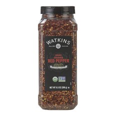 왓킨스 고메 스파이스 유기농 으깬 홍고추 269g 병 Watkins Gourmet Spice Organic Crushed Red Pepper Bulk Food Servi, 으깬 고추, 1개