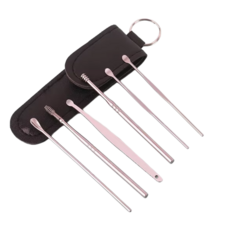 클린이어 스테인리스 귀이개 풀세트 블랙 (전용 파우치 포함), 1개, 6개입