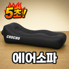 커넥트홈 에어 쇼파 1인용 야외 빈백, 블랙