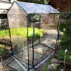 조립식 비닐하우스 자재 미니가든 베란다 뼈대 온실, PVC(창문o)8개폐쇄/130x90x150cm