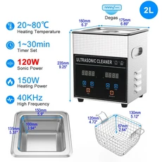 휴대용 초음파 세척기 세척 초음파 가열 600W 초음파 욕조 EU 영국 플러그 1L 2L 3L 6L 10L 22L 30L, 01 AU, 19 2L 120W CJ010S-1
