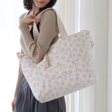와이엠마마 가벼운 세탁 편한 기저귀가방 빅윰백 누빔, 릴리블루