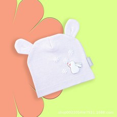 新生兒防風護頭嬰兒帽柔軟舒適萌趣可愛透氣四季通用玉兔寶寶帽