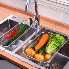 leoq 싱크 바스켓 플레이트 싱크대 스텐 물빠짐 건조대 트레이, 1개