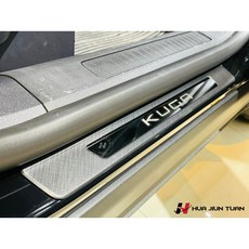 Ford 福特 2020 2024 三代 Vignale 黑鈦絲 卡夢紋 門檻 外門檻 下門檻, 斜紋款,KUGA