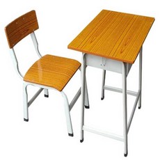 옛날 책걸상 학교 책상 의자 중학교 레트로 세트 나무, 1개
