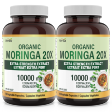 모링가 10000mg 180식물성캡슐 모링가잎 20배 농축 가루 분말 허바 캐나다, 2개, 180정