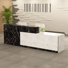 카운터 계산대 리셉션 캐셔 접수대 옷가게 병원 학원, 블랙 화이트 돌 무늬 오른쪽 120x60x100cm