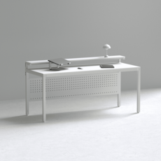 다가구 프래그마 익스팬션 미드 1200 1500 1800 타공판 데스크, 화이트(상판)+화이트(프레임)