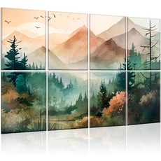 8팩 아트 어쿠스틱 패널 방음 벽 장 홈 오피스 게이밍 룸용 접착식 흡음 48X32, Watercolor