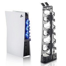 適用於 PS5 主機後散熱器 (副廠) - 靜音高轉速 智能隨主機啟動, 1個, 舊版(黑色)